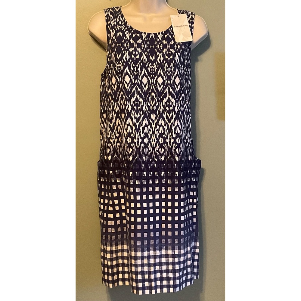 NWT LADIES TOMMY BAHAMA SLEEVELESS DRESS Size Large L RARE POCKETS! KEYHOLE